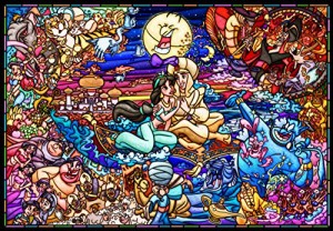 1000ピース ジグソーパズル アラジン ストーリー ステンドグラス 【ピュアホワイト】(51x73.5cm)