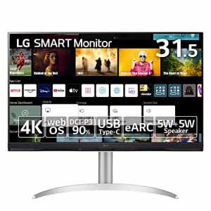 32SQ730S-W 31.5インチ LG SMART Monitor 4K(3840×2160) /webOS 22/アンチグレア/DCI-P3 90%/HDR10/USB Type-C(PD65W)/eARC対応HDMI/Air