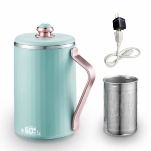 電気ケトル 小型 携帯 450ML 一人用 マグケトル 沸かしてそのまま飲める 110V ポータブル 電気ポット 多機能 水筒 ミルク 紅茶 コーヒー