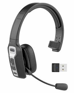 Bluetooth ヘッドセット 片耳 マイク/usb ドングル/アダプ 付き 無線 ハンズフリー 通話 音楽 最大30時間使用 ミュート機能付き オンライ