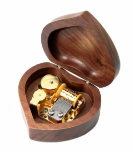 オルゴール 18弁 心型メープル木製music box 金メッキのムーブメント搭載 メープル 木製音楽ボックス 誕生日プレゼント 女性 人気 オルゴ