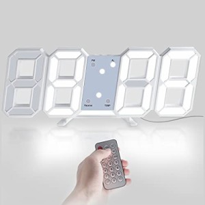 Bestglob デジタル時計 LED時計 壁掛け時計 明るさ調節 3D LED CLOCK 置き時計 目覚まし時計 スヌーズ機能 アラーム3組 年/月/日温度表示