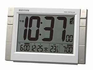 リズム(RHYTHM) 目覚まし時計 電波時計 電子音アラーム 温度 カレンダー ライト付き 8RZ223SR03