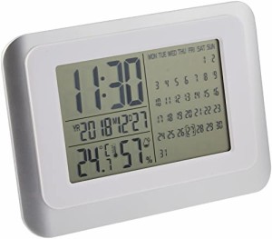 丸辰(Marutatsu) 全表示 大画面 クロック 掛け時計 置時計 兼用 （マンスリーカレンダー機能 目覚まし時計 温度 湿度 日付表示） 20×14c