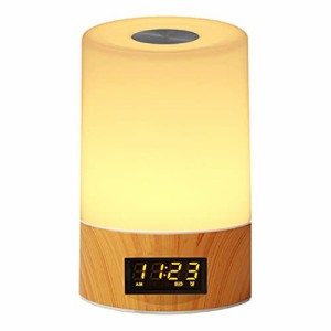 GOLWIS 2021年 光 目覚まし時計 間接照明 授乳ライト デジタル時計 LED ライト 目覚まし USB 充電 調光 調色 ナイトライト 卓上 小型 コ