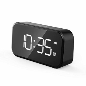 目覚まし時計 5インチ大型LEDデジタル目覚まし時計 USBポート付き携帯電話充電器 0-100%調光器 タッチアクティベーション 簡単なベッドヘ