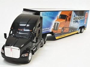 Kinsmart/キンスマート◇Kenworth/ケンワースT700コンテナトレーラートラック◇1/68ダイキャストプルバックミニカー/ブラック