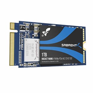 Sabrent 1TB Rocket NVMe PCIe M.2 2242低DRAM低電力内部ハイパフォーマンスSSDドライブ（SB-1342-1TB）