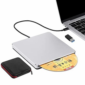 Bisconドライブ外付けDVD CD drive USB3.0 Type-CスロットインCDドライブ 薄型ポータブルDVDプレーヤー CD/DVD読み込み・書き込み DVD±R