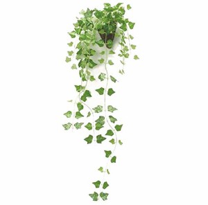 ケーアイジャパン インテリアグリーン 造花 観葉植物 光触媒 フェイクグリーン アイビー 壁掛け 80cm （かわいい 籐ポット入り）