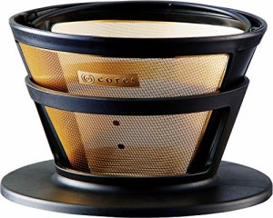 cores(コレス) コーヒードリッパー 丸山珈琲共同開発 ゴールドフィルター 2-8杯用 C286BK | ペーパーフィルター不要 風味 香り オリジナ