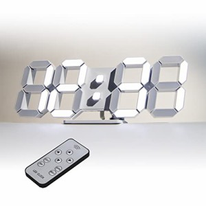 デジタル時計 LED時計 壁掛け時計 置き時計 明るさ自動感応 3D LED CLOCK 目覚まし時計 9.7インチリモコン付きナイトランプ年/月/日温度