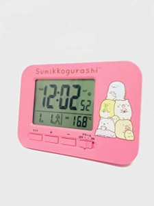 すみっコぐらし　目覚まし時計　電波　デジタル　カレンダー　温度　表示　ピンク　AC20094SXSG