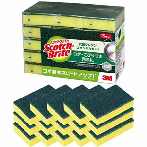 3M スポンジ たわし キッチン コゲ落とし 抗菌 15個 スコッチブライト S-21KS 15PC