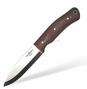 BROTHER -F012 茶（D2 Scandi Grind）ナイフ Brother Knife アウトドア キャンプ ブッシュクラフト 野遊び 登山 家庭 切れ味良い バトニ