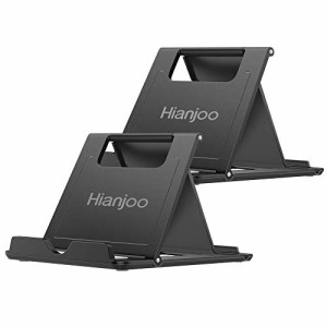 Hianjoo【2セット】スマホスタンド タブレットスタンド 折りたたみ式 角度調整可能 薄型 軽量 スマホホルダー 各種スマホに対応 (ブラッ