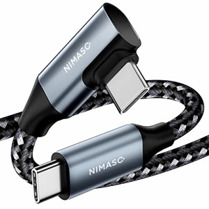 NIMASO USB C Type C to Type C ケーブル L字型 ゲーム用 【PD対応 60W/3A 急速充電 1m】iPad mini6 (2021)、Macbook Pro/Air、iPad Pro