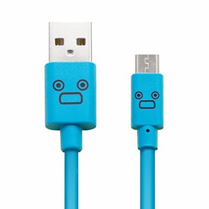 エレコム マイクロUSBケーブル microUSB 急速充電対応 [いろんな表情の顔がかわいい] 転送・充電 2A出力 1.2m ブルー MPA-FAMB2U12CBU