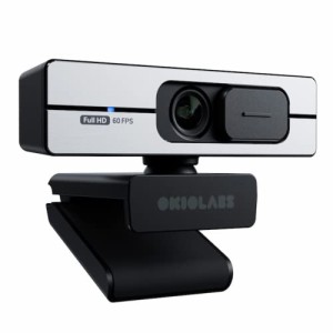 OKIOLABS A6 WEBカメラ 1080p 60 FPS フルHD ストリーミング向け 90°広角 PCカメラ 自動光補正 内蔵マイク 生放送 オンライン会議 遠隔