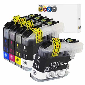 インクのチップス ブラザー用 LC111-4PK 互換インク 4色+黒1本セット 計5本  