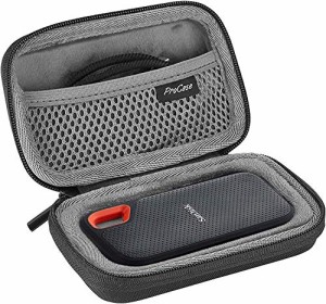  ProCase 携帯用ハードケース 耐衝撃ハードEVA材質 対応機種：SanDisk 250GB/ 500GB/ 1TB/ 2TB Extreme Portable SSD, SDSSDE60-500G-G25