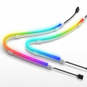  EZDIY-FAB 新しい アドレス指定可能なRGB LEDストリップセット, 滑らかなライトバーと取り付けクリップ, PCコンピューターケース用（ASU