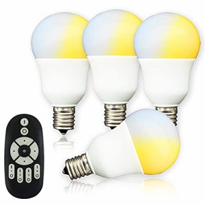 共同照明 4個セット LED電球 E17 40w形 調光 調色（GT-B-5WT2-4B-Y）リモコン付 昼光色 電球色 led 5w 無線式リモコン操作 遠隔操作 led