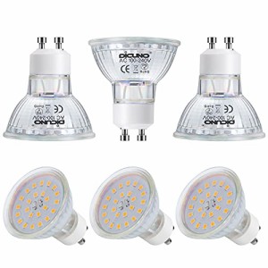 DiCUNO LED電球 GU10口金 スポットライト 6W 60Wハロゲン相当 650lm 5000k 昼白色　AC100-240V 調光不可 6個セット