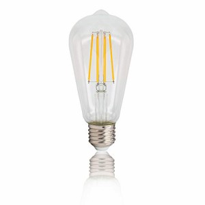 LED エジソン電球 ST64 フィラメント 装飾電球 60Ｗ形相当 600lm E26 6W 復古電球 レトロ 透明の外見 調光器非対応 2200K 電球色 シャン