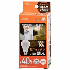 オーム電機 LED電球(40形相当/492lm/電球色/E26/全方向270°/密閉形器具対応/調光機能付) LDA4L-G/D AG93