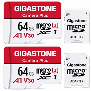 Gigastone Micro SD Card 64GB マイクロSDカード フルHD 2Pack 2個セット 2 SDアダプタ付 2 ミニ収納ケース付 w/adapter and case SDXC U