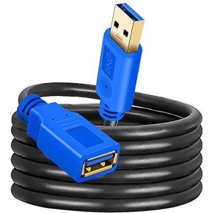 USB 3.0延長ケーブル3m、Hanprme USB 3.0高速エクステンダーコードタイプAからメス、プレイステーション用、Xbox、USBフラッシュドライブ