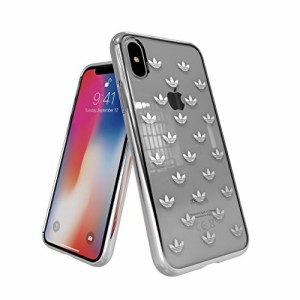 アディダスオリジナルス iPhone X/XS ケース メタリッククリア x シルバー・ロゴ [adidas Originals Met. Clear Case iPhone X/XS]