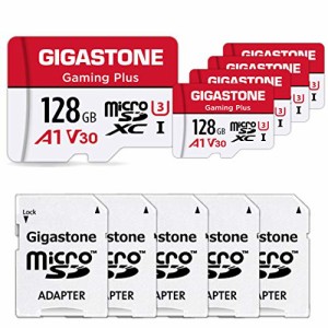Gigastone Micro SD Card 128GB マイクロSDカード フルHD 5Pack 5枚セット 5 SDアダプタ付 5 ミニ収納ケース付 w/adaptors and cases SDX