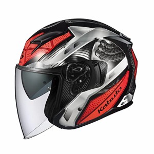 オージーケーカブト(OGK KABUTO)バイクヘルメット ジェット EXCEED SPARK(スパーク) ブラックレッド (サイズ:S)