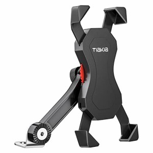 Tiakia バイク スマホ ホルダー 原付 携帯ホルダー スタンド オートバイ バイク スマートフォン振れ止め 脱落防止 GPSナビ 携帯 固定用 