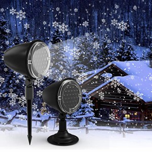Syslux LED 雪投影 投影ランプ （2セット）プロジェクター クリスマスライト バレンタインデー ロマンチック スポットライトLED投光器 置