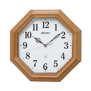 セイコークロック(Seiko Clock) 掛け時計 天然色木地 本体サイズ:33.0×33.0×6.8cm ネイチャーサウンド 12種類 電波 アナログ 報時 切替