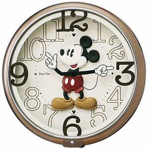 セイコー クロック 掛け時計 ミッキーマウス アナログ 6曲 メロディ ミッキー&フレンズ Disney Time ディズニータイム 茶 メタリック FW5