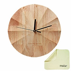mstw 壁掛け時計 掛け時計 北欧インテリア デザイン デザイナー ウッド モダン 木製 木目 連続秒針 静音 しずか シンプル 時計 磨きクロ