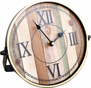 北欧 ナチュラル カントリー調のおしゃれな 置時計 ブラウン 24×4×高さ22cm デスク、リビング、寝室へ飾ればアクセントになって素敵な