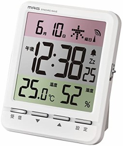 MAG(マグ) 置き時計 電波 デジタル スペクトル 温度 湿度 日付 曜日表示 ホワイト T-751WH-Z