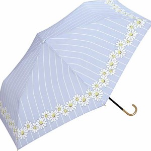 ワールドパーティー(Wpc.)雨傘折りたたみ傘レディース傘袋付きストライプマーガレットミニ50cm4767-010BL