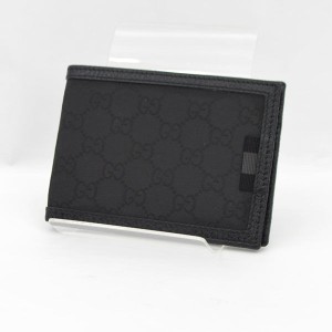 GUCCI / グッチ ◆GGナイロン 二つ折り財布 札入れ ブラック グレー 278596 ブランド【財布/サイフ】 【中古】 