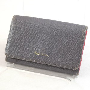 Paul Smith / ポールスミス ◆カードケース/ロゴ/レザー/グレー メンズファッション　【中古】 