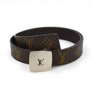 LOUIS VUITTON / ルイヴィトン ◆サンチュール LV カット ベルト モノグラム シルバー金具 M6888V【メンズ/紳士】【中古】