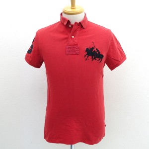 POLO RALPH LAUREN / ポロ ラルフローレン ◆ポロシャツ/ラガーシャツ/ビッグポニー/レッド/サイズS メンズ 【古着】 【中古】 