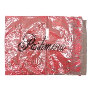 Pashmina　/　パシュミナ ◆マフラー/ストール/総柄/カシミア×シルク/レッドブラウン　【未使用】  【ゆうパケット配送】