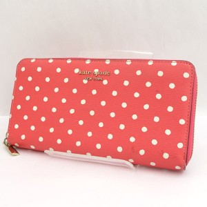 kate spade / ケイトスペード ◆ラウンドファスナー長財布/ドット柄/ピンク 【財布/サイフ/ウォレット/wallet/コイン】 【中古】