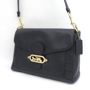 COACH / コーチ ◆ジェイド ショルダーバッグ ブラック レザー 91396  ブランド【バッグ/バック/BAG/鞄/カバン】 【中古】 